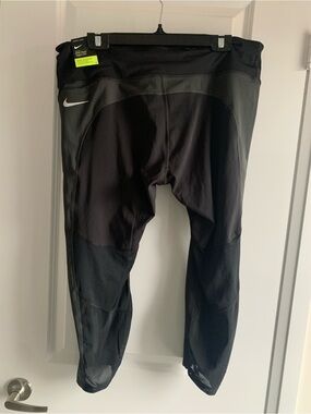 Nike Black Women's Running Tights with Mesh Panels 2X